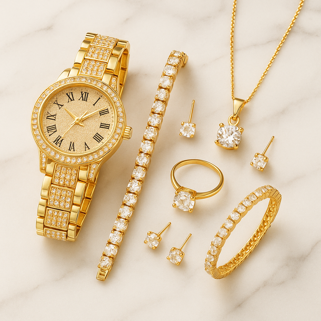 SET DE RELOJ 5 EN 1 DELUXE JULIE ACERO ONOXIDABLE