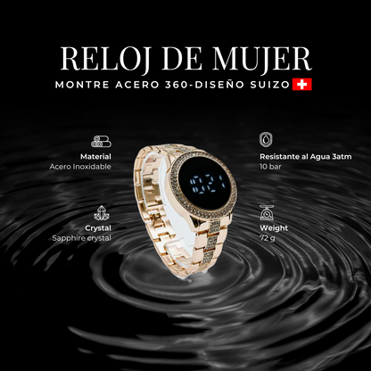 Montré  360 Acero Digital Mujer Mas Pulsera de Obsequio